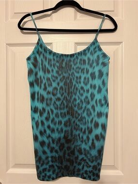 XOXO Teal and Black Leopard Satin Cami